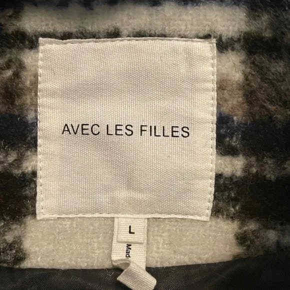 Anthropologie Avec Les Filles Jacket Size Large Plaid Utility Coat - Picture 7 of 9